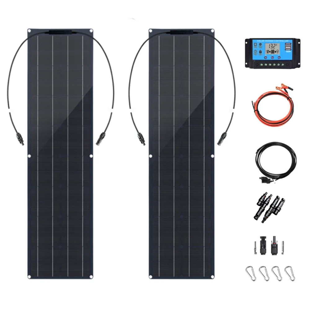 100 Watt Flexible Solar Panel Kit 12V 100W 50W High Efficiency Monocrystalline Silicon Cells PV Panels