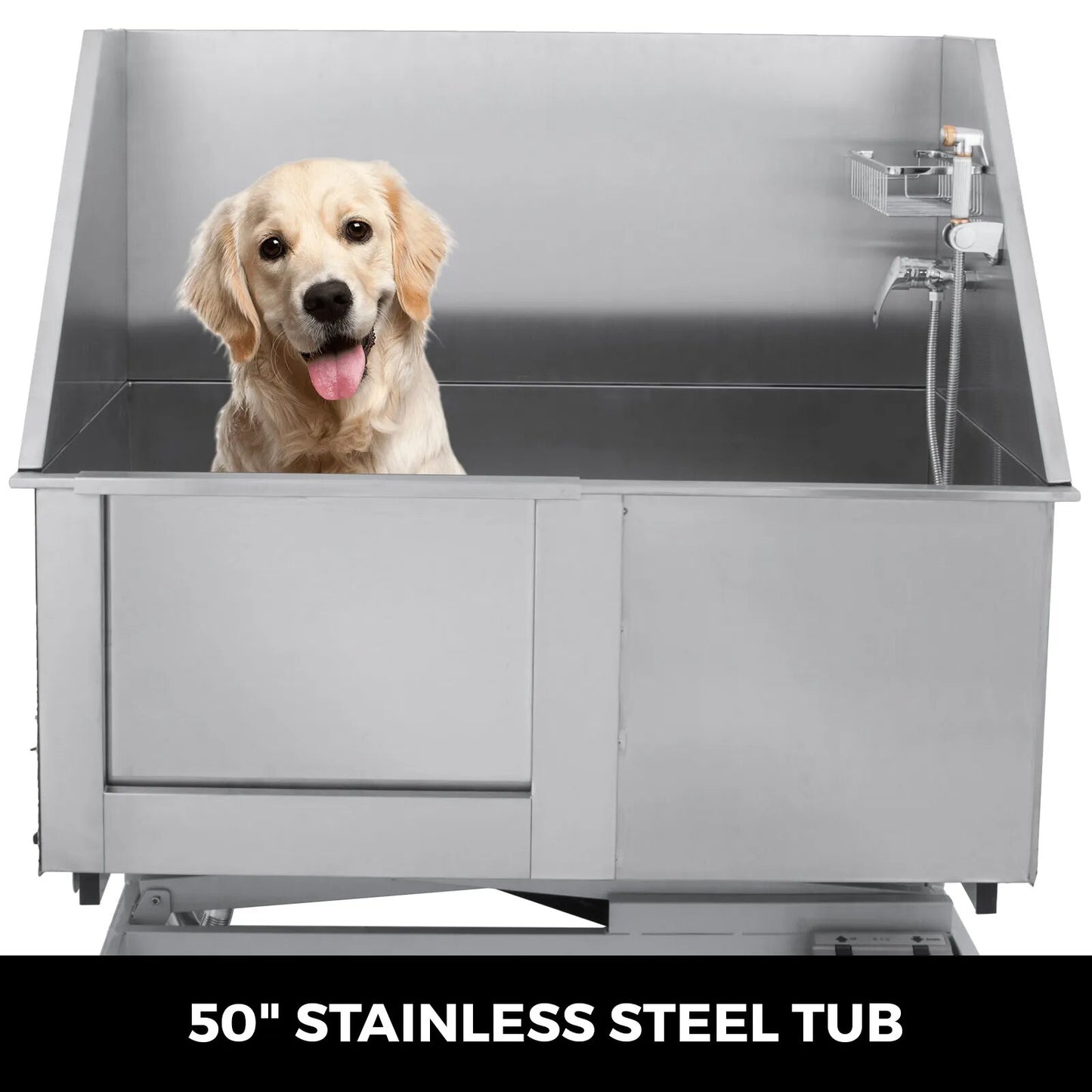 50 Inch Electric Pet Dog Grooming Tub With High Pressure Sprayer