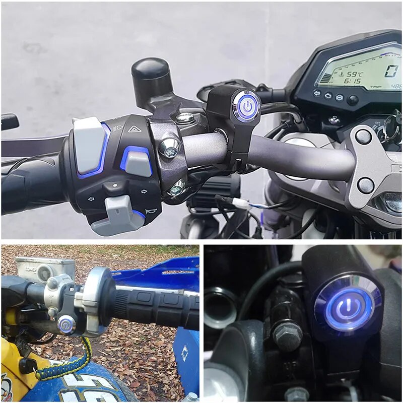 22mm 7/8" Motorcycle Switch Handlebar Headlight Power Switch Button