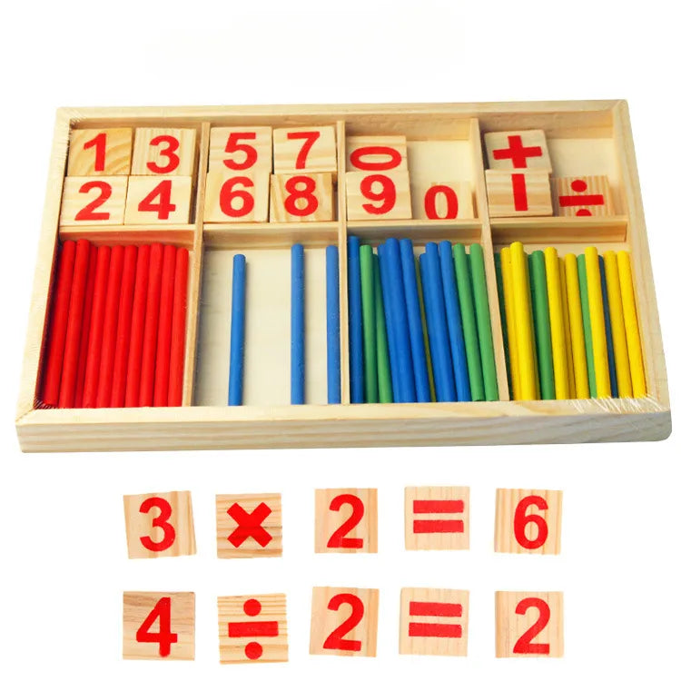 Counting Number Blocks and Sticks Montessori Toys for Kids