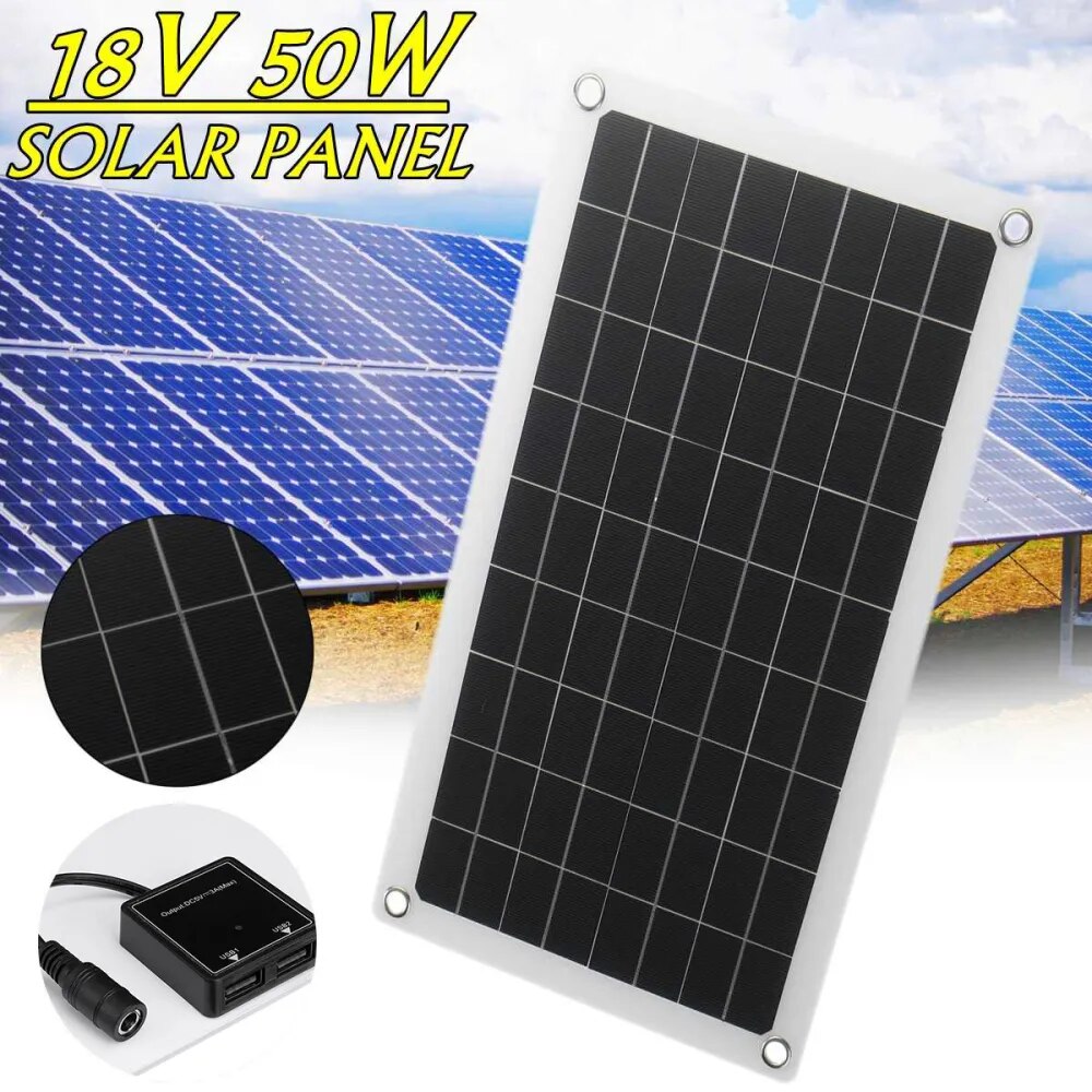 1~5PCS Solar Panel Power System USB Solar Panel Battery Charger 1000W Inverter Complete Controller Kit 220V Home Portable Power