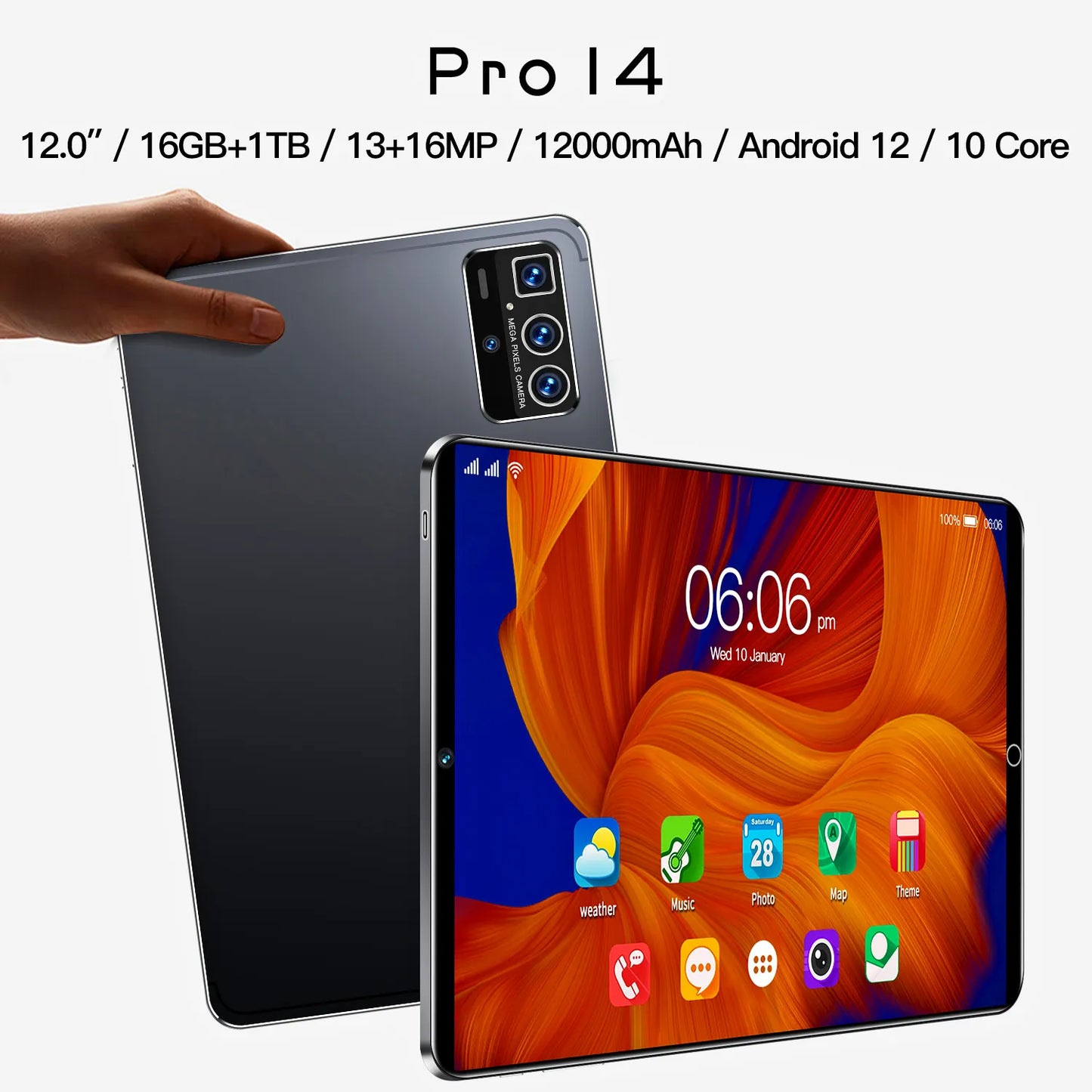 12Inch Tablet Pro14 Android12 16GB+1T