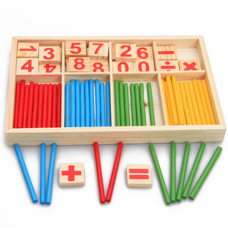 Counting Number Blocks and Sticks Montessori Toys for Kids