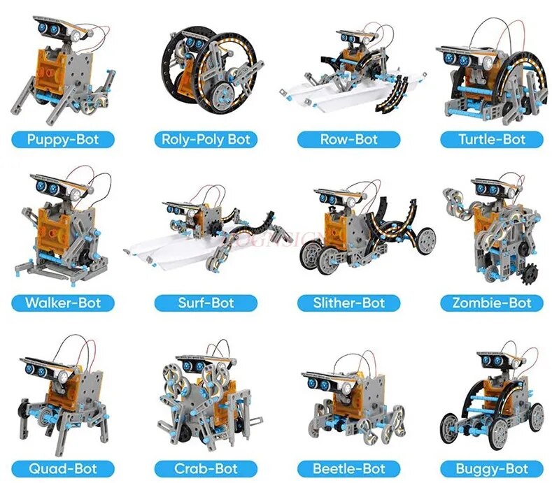 12-in-1 Education Solar Robot Toys -190 Pieces