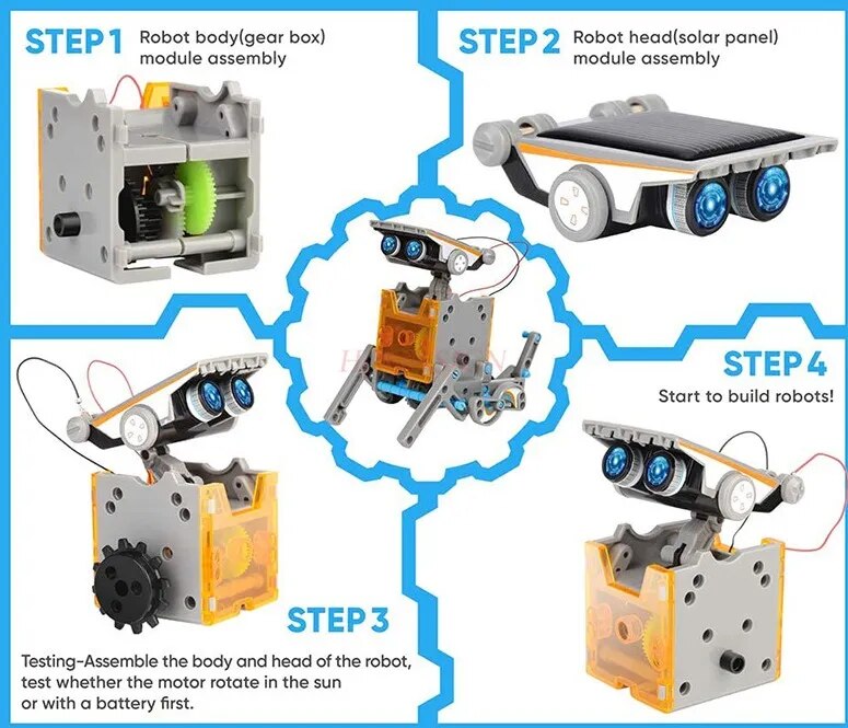 12-in-1 Education Solar Robot Toys -190 Pieces