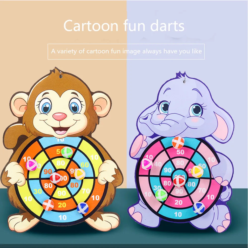 Children Cartoon Animal Dart Board Sticky Ball Rabbit Family Interactive Educational Toy Christmas Gift