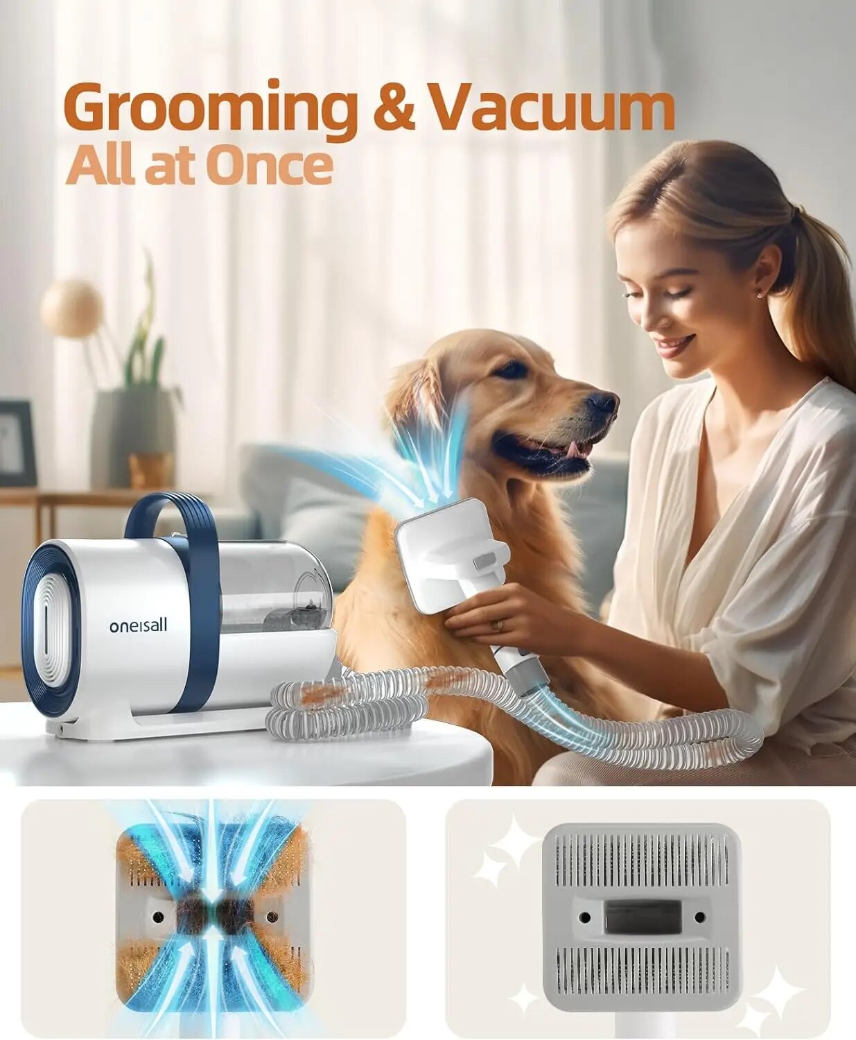 Dog Hair Vacuum & Dog Grooming Kit,