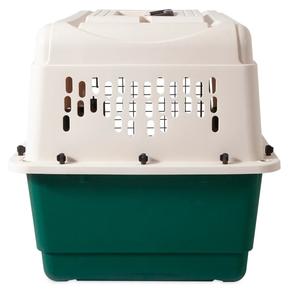 Kennel, 26 Inch Length, for Dogs 20 To 25 Pounds, Tan/Green, Pet Supplies,