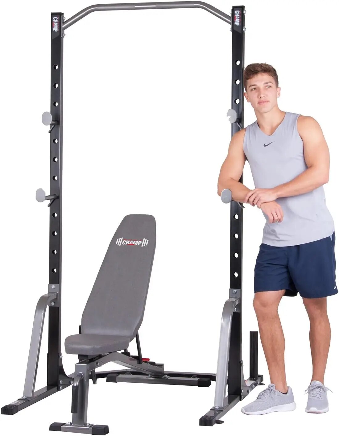 Launch Bench Set with 2-Piece Power Rack, Home Fitness Equipment