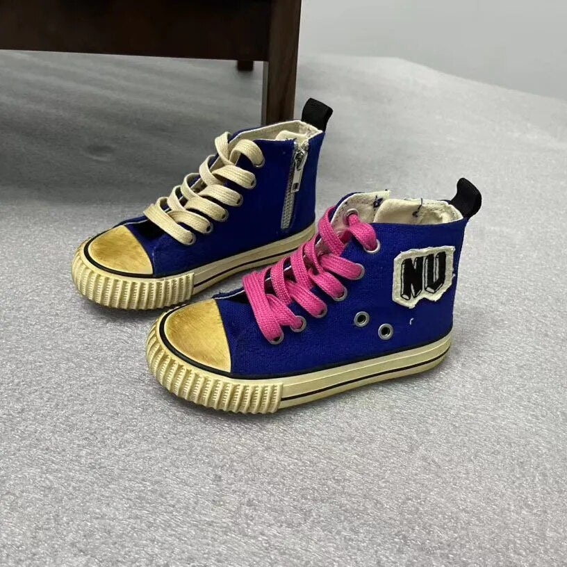 Kids  High top canvas shoes Children's sneakers Rain shoes