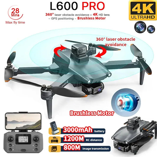 L600 Pro GPS Drone 4k Professional HD Dual Camera Obstacle Avoidance 5G Wifi RC Distance 3KM