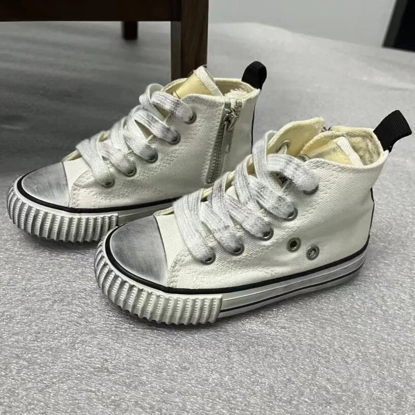 Kids  High top canvas shoes Children's sneakers Rain shoes