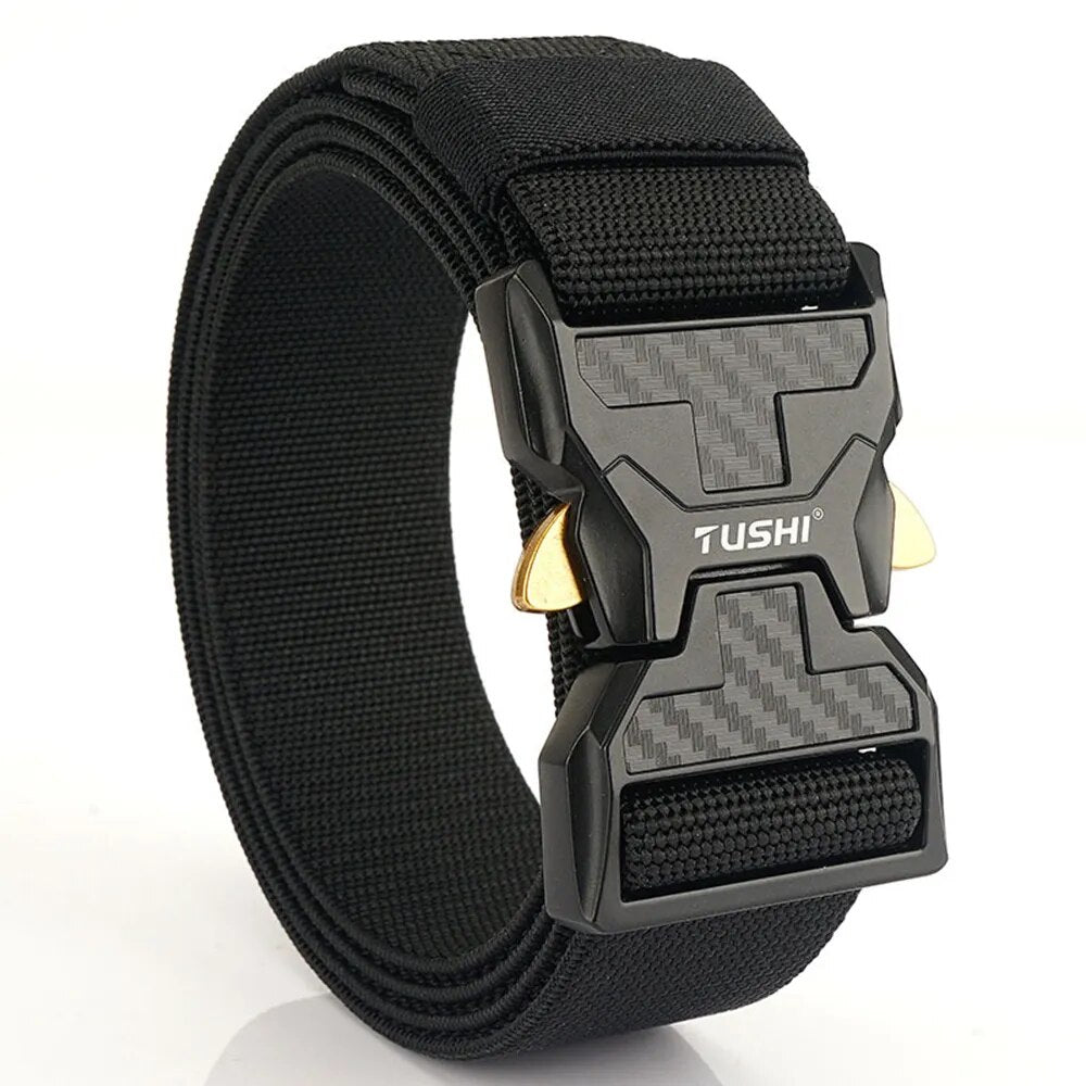 Military Army Belt Hard Alloy Rotating Buckle Sturdy Nylon for Men