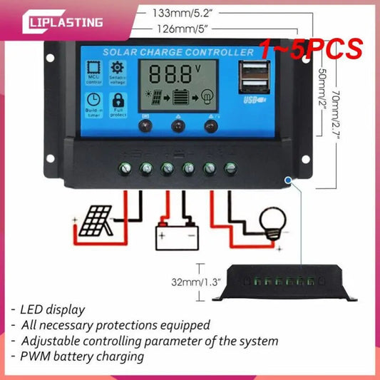 1~5PCS Solar Panel Power System USB Solar Panel Battery Charger 1000W Inverter Complete Controller Kit 220V Home Portable Power