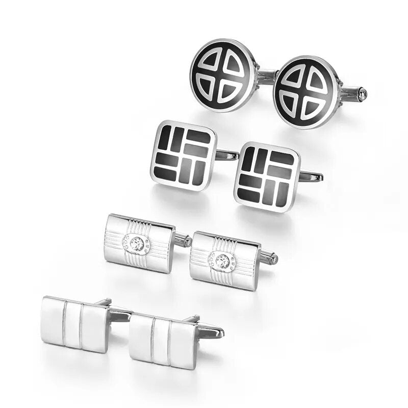 4 Pairs Cuff Links For Men