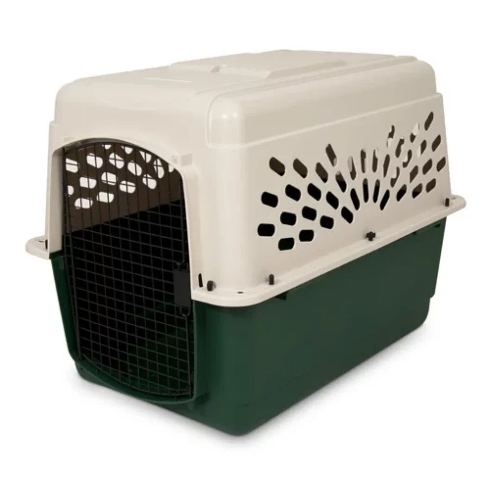 Kennel, 26 Inch Length, for Dogs 20 To 25 Pounds, Tan/Green, Pet Supplies,