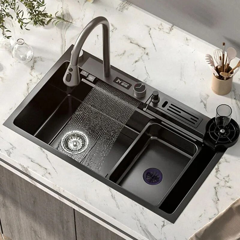 Waterfall Sink Kitchen Stainless Steel