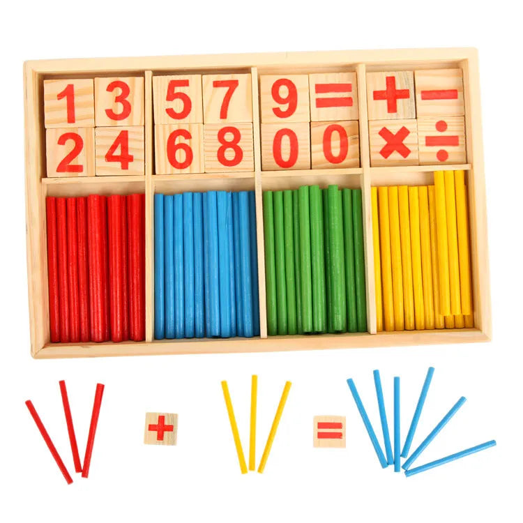 Counting Number Blocks and Sticks Montessori Toys for Kids