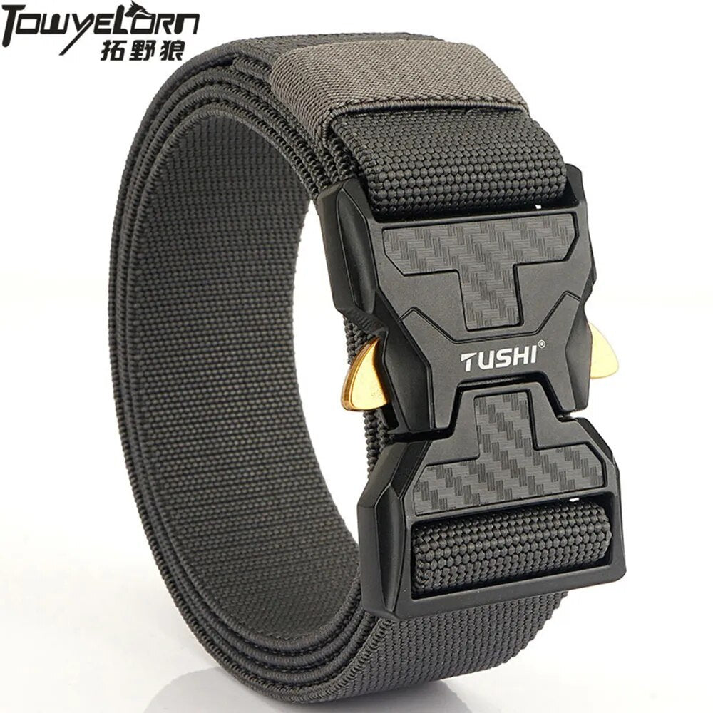 Military Army Belt Hard Alloy Rotating Buckle Sturdy Nylon for Men