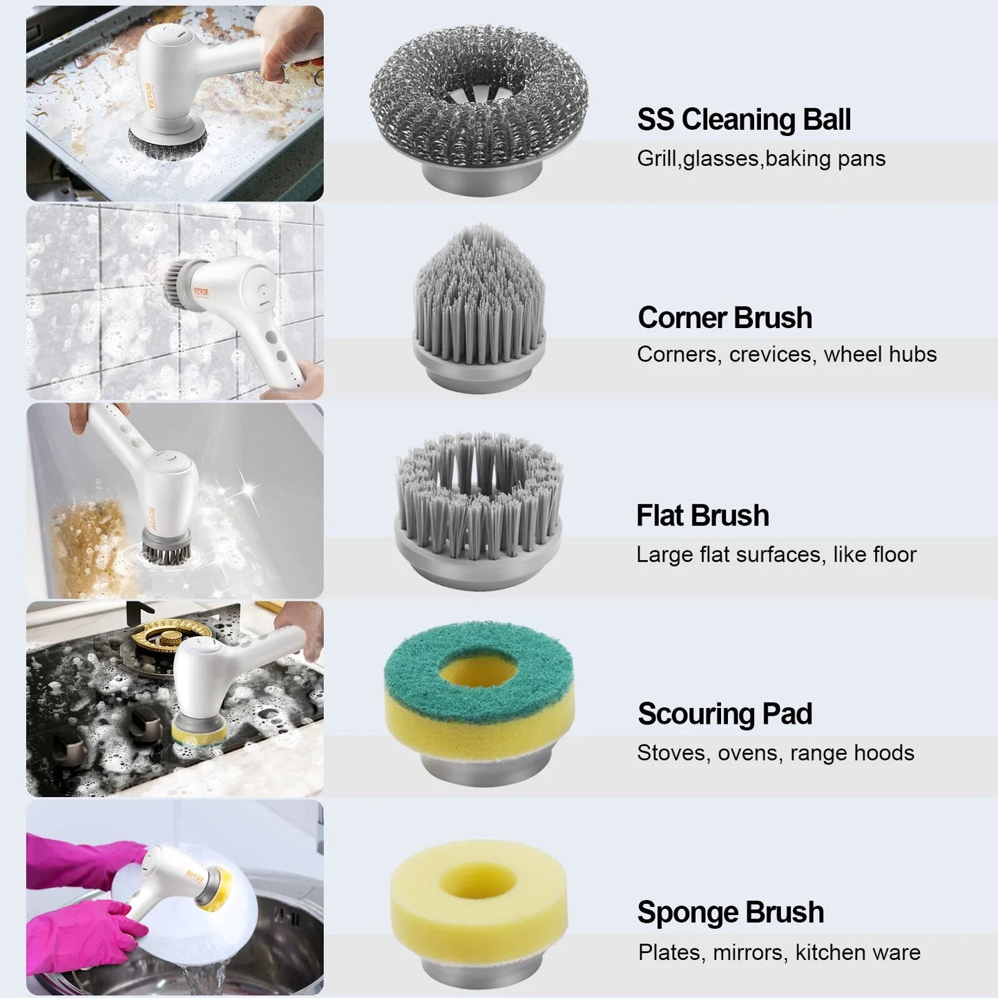 Electric Spin Scrubber Cordless Electric Cleaning Brush