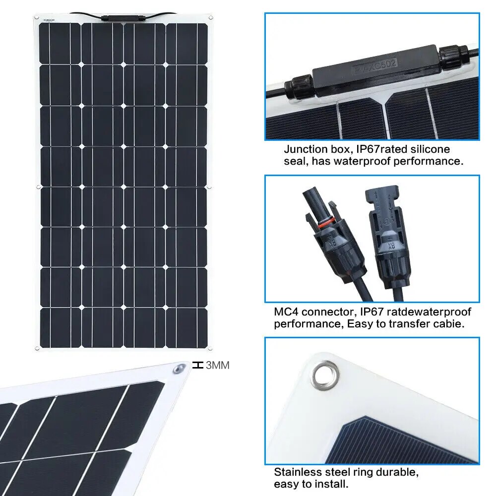 1000W flexible solar panel photovoltaic system balcony power plant PV Mono 2000W 110V /220V inverter