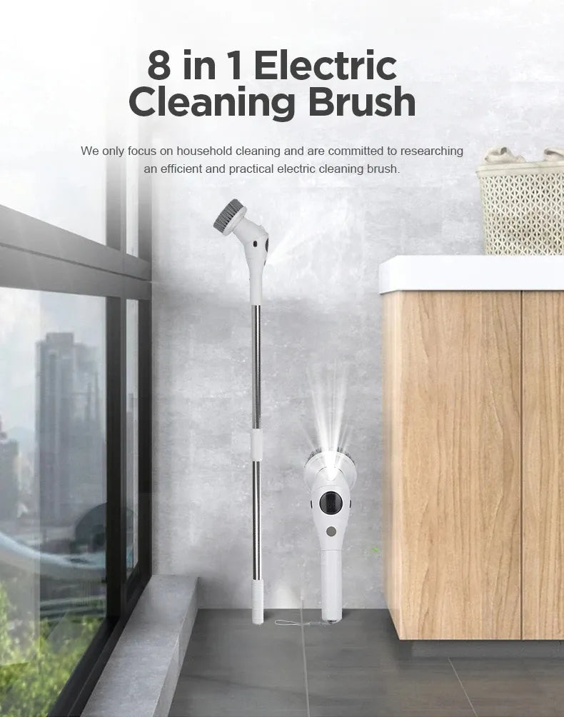 8-in-1 Multifunctional Electric Cleaning Brush