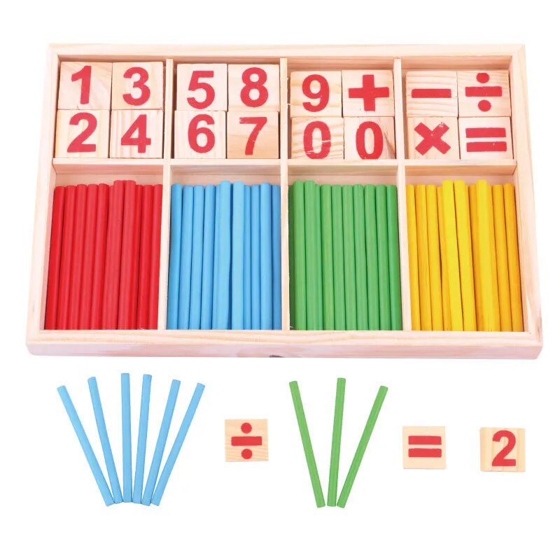 Counting Number Blocks and Sticks Montessori Toys for Kids