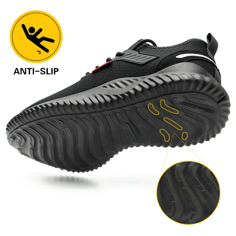 Safety Shoes  With Steel Toe Cap Anti-smash Men Work Shoes