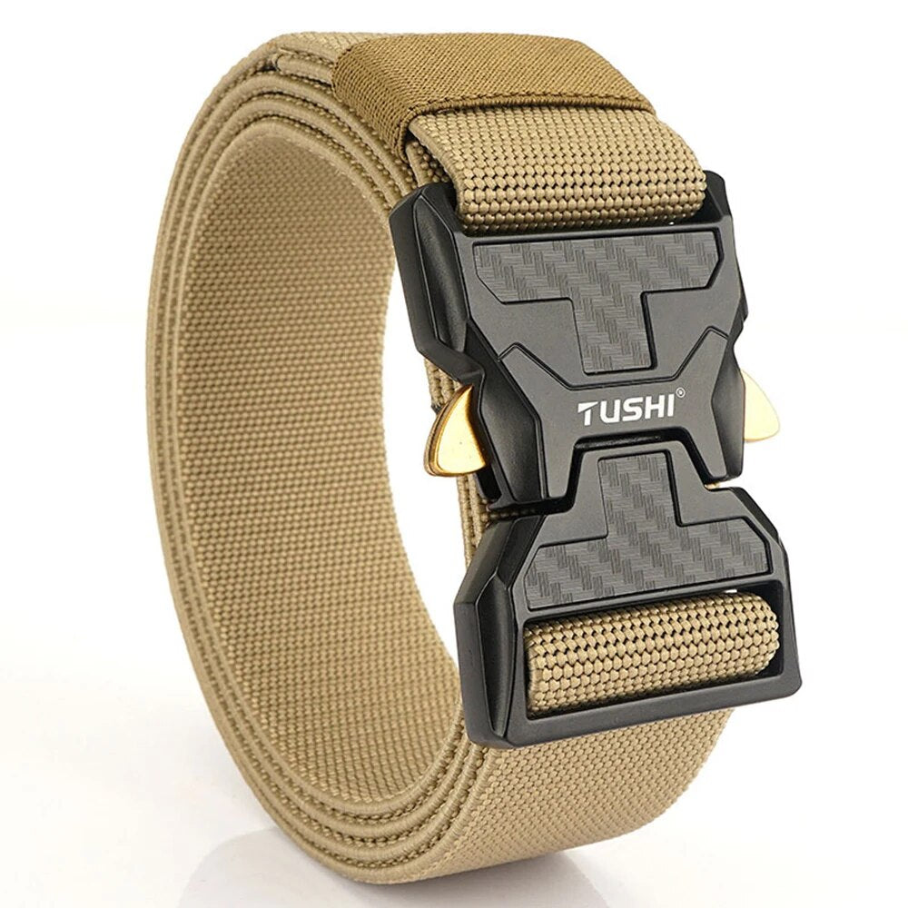 Military Army Belt Hard Alloy Rotating Buckle Sturdy Nylon for Men