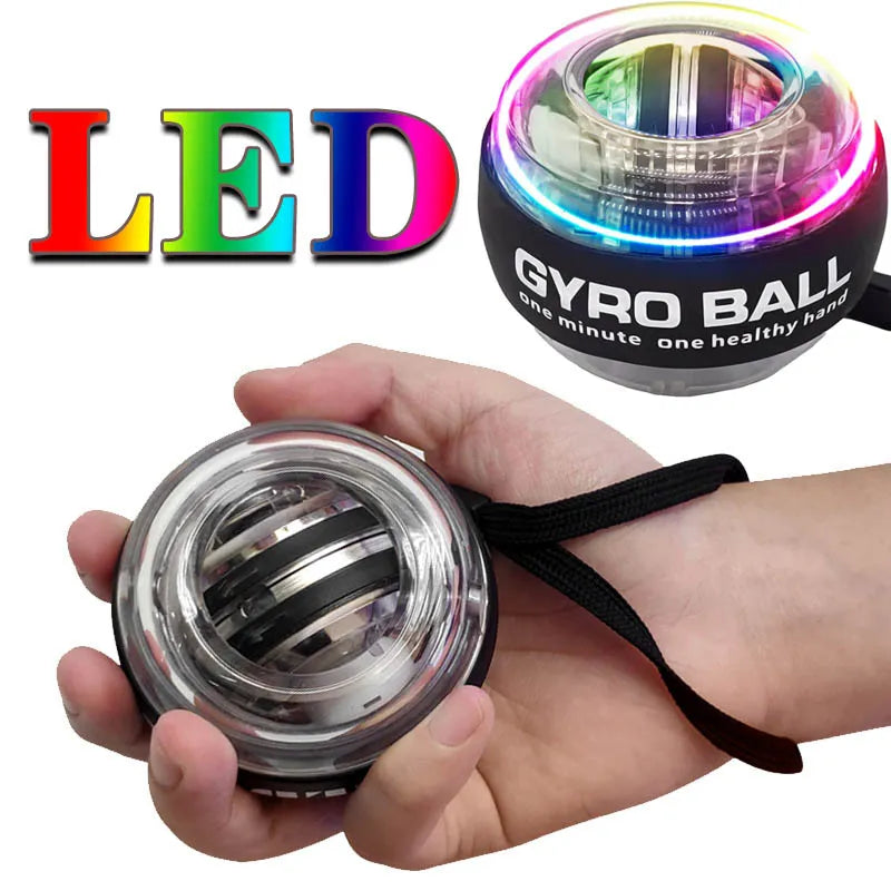 LED Wrist Power Hand Ball Hand Muscle Force Trainer Gyroscope Vibrating balls Gyro Powerball Gyroball Wrist Exercise Equipment