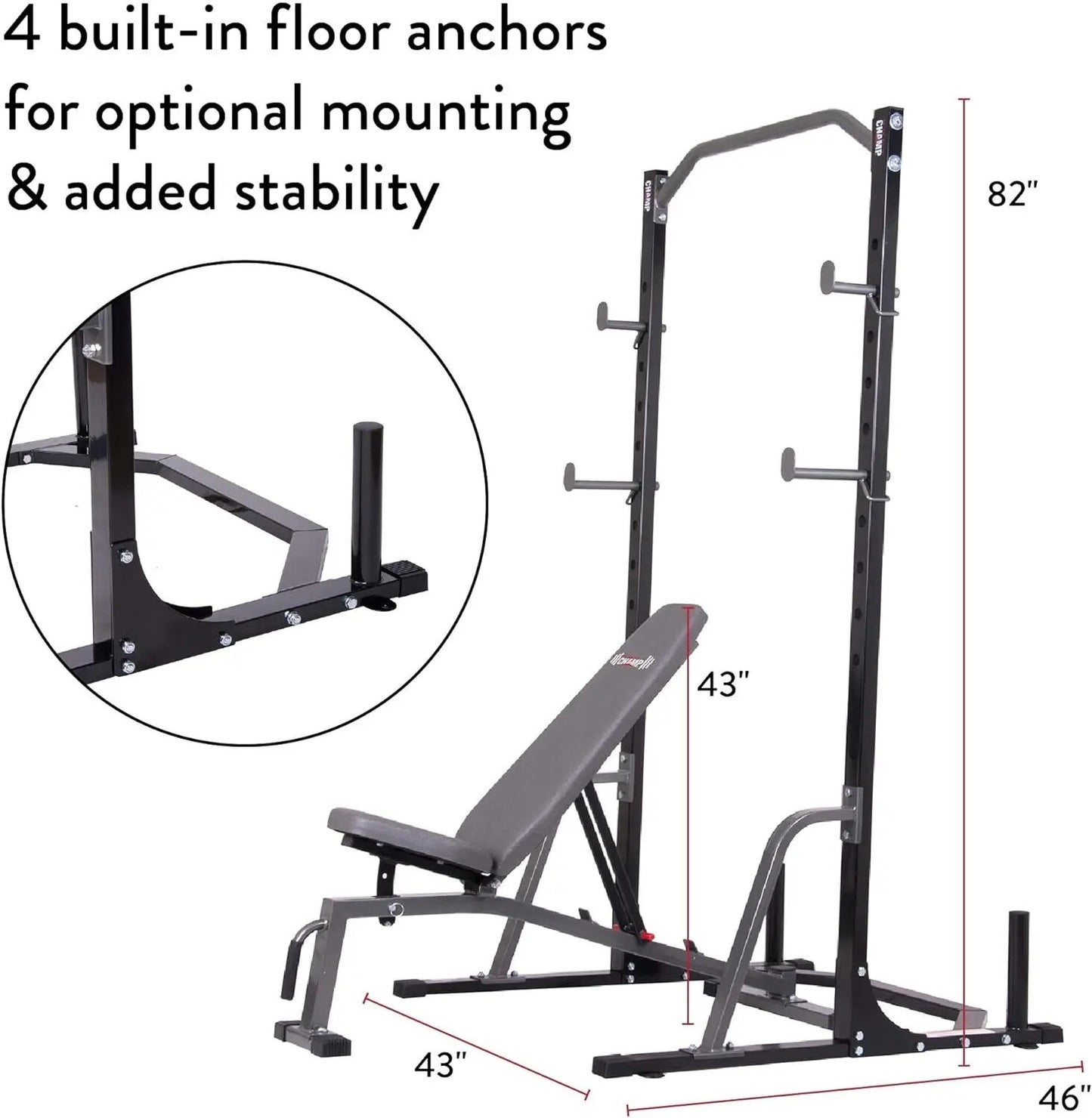 Launch Bench Set with 2-Piece Power Rack, Home Fitness Equipment