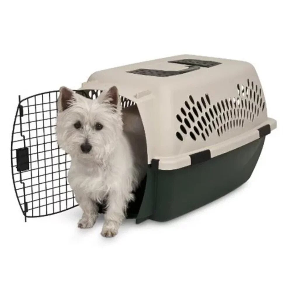 Kennel, 26 Inch Length, for Dogs 20 To 25 Pounds, Tan/Green, Pet Supplies,