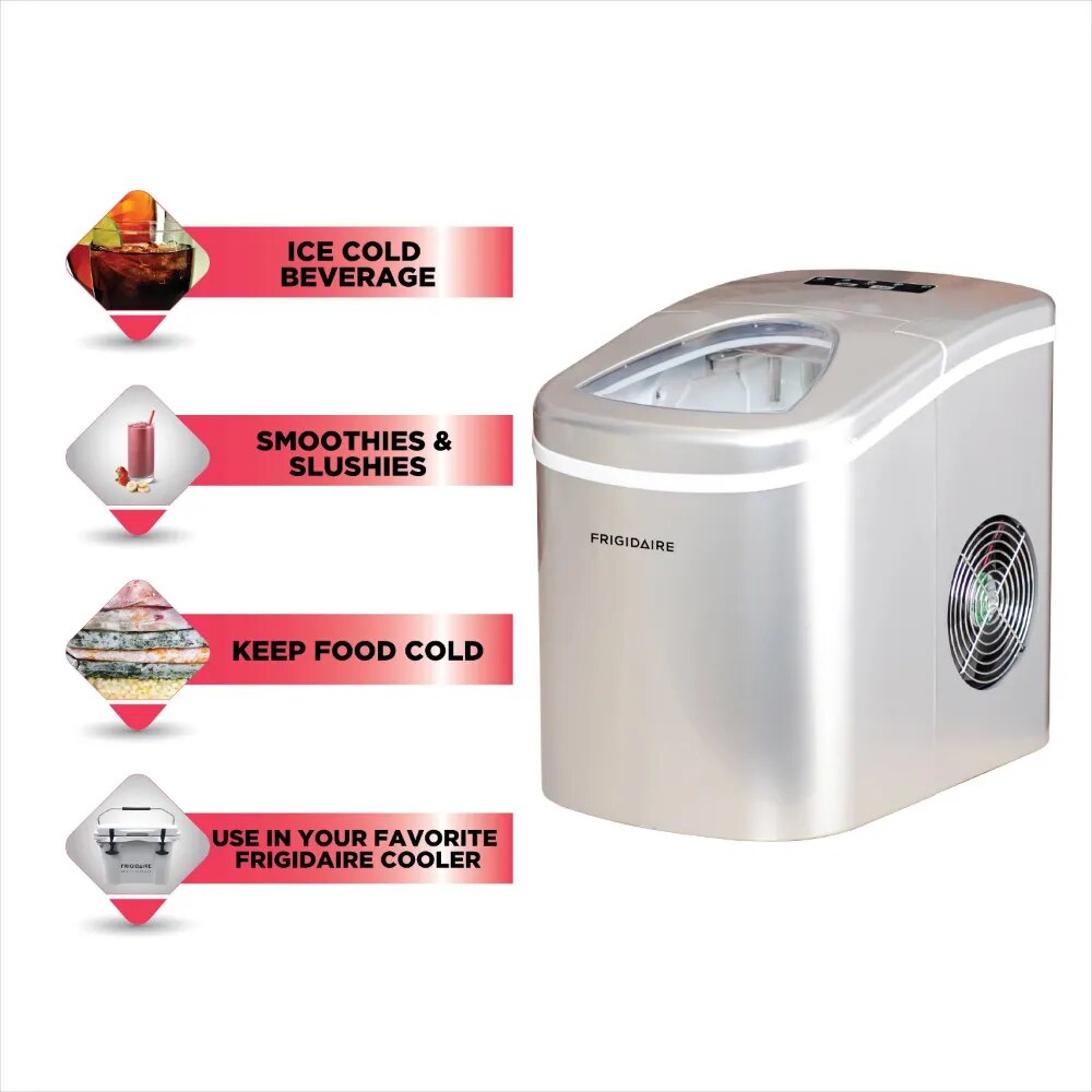 26lb. Portable Countertop Ice Maker - EFIC108  SILVER  Cube  Home Appliance