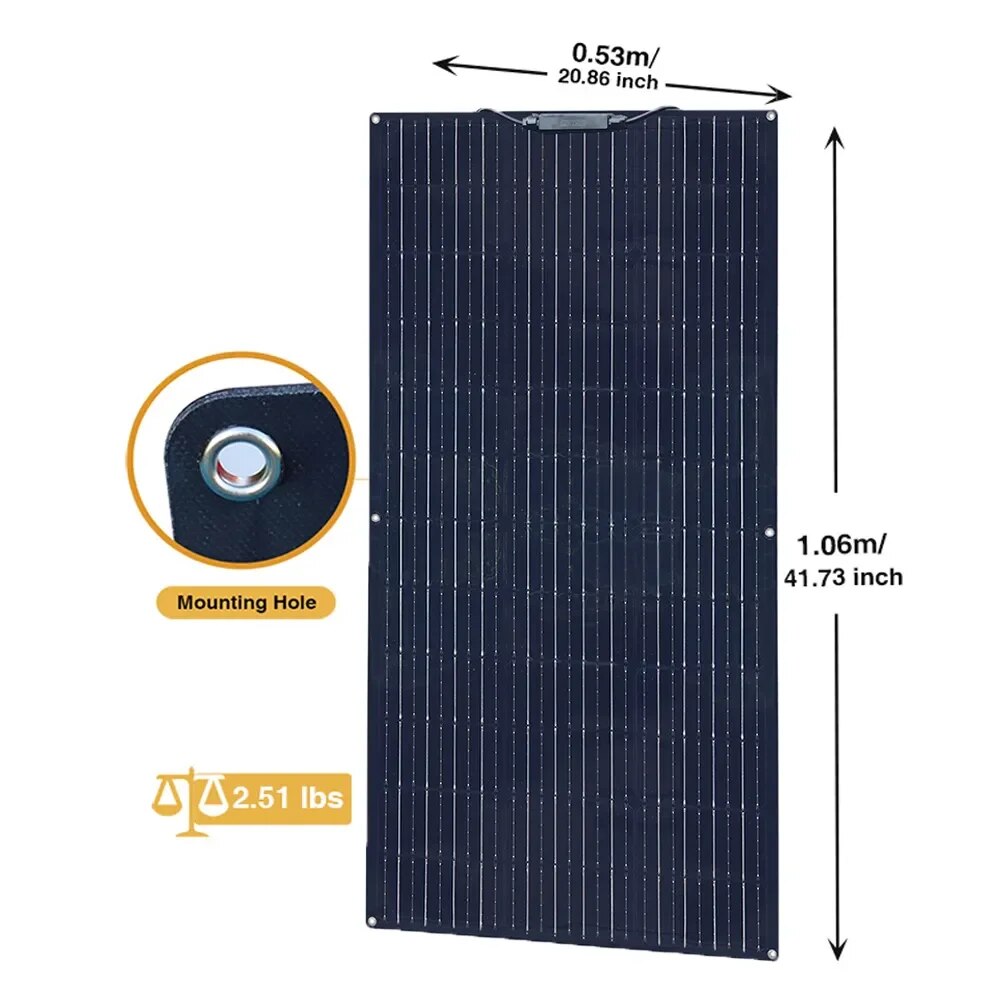 200W Off Grid Solar Power System Kit RV  for Shed/Home  2Pcs 100W Solar Panel + 20A Controller + 1000W Inverter Cable + Adapter