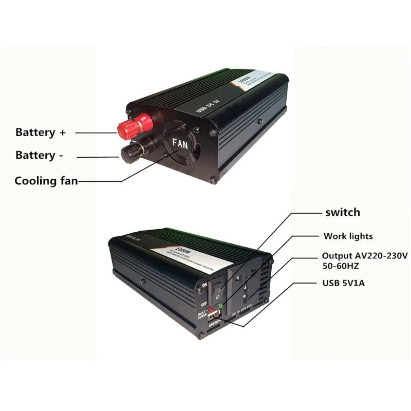 18V 20W Solar Panel Power System + 12V / 24V Digital Controller + 1000W Inverter Kit for Outdoor Home Energy Saving Generation