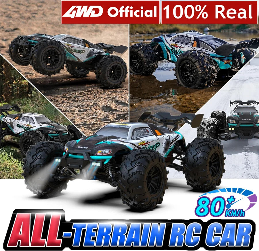 4WD Remote Control Car Off Road 4x4 RC High Speed Truck Super Brushless 50 or 80KM/H Fast Drift Racing Monster Toy Kids Adults