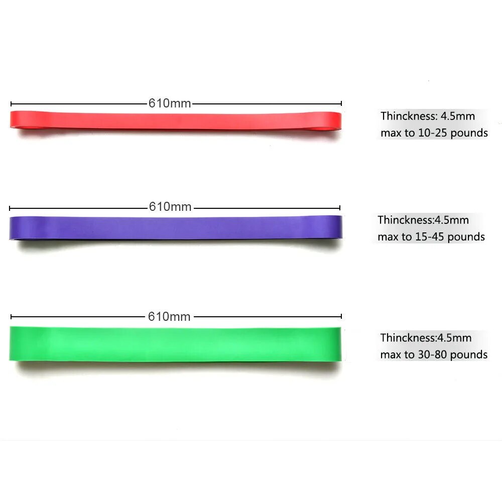 3 Colors Resistance Bands Natural Latex Expander Power Yoga Rubber Loop