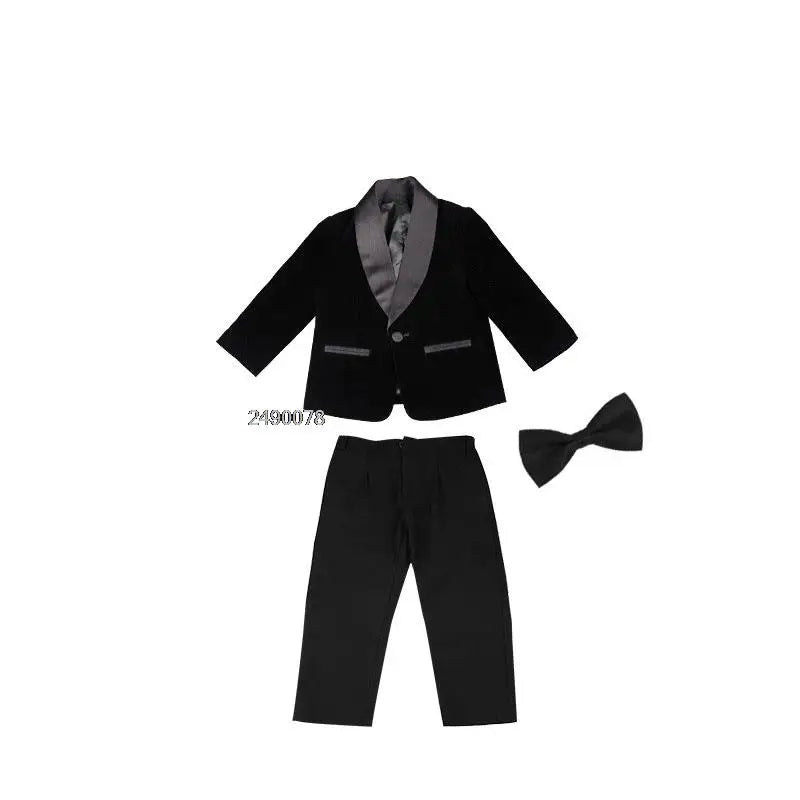 Gentleman Kids  Birthday Dress Baby Boys Velvet Jacket Pants