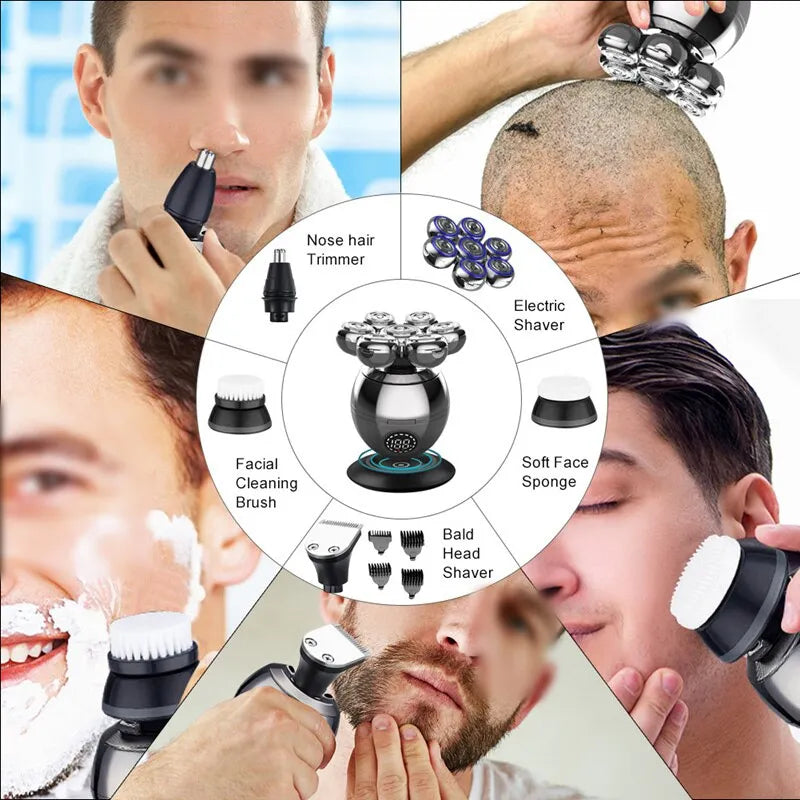 Electric Shaver 7D Floating Cutter Head Base Charging Portable