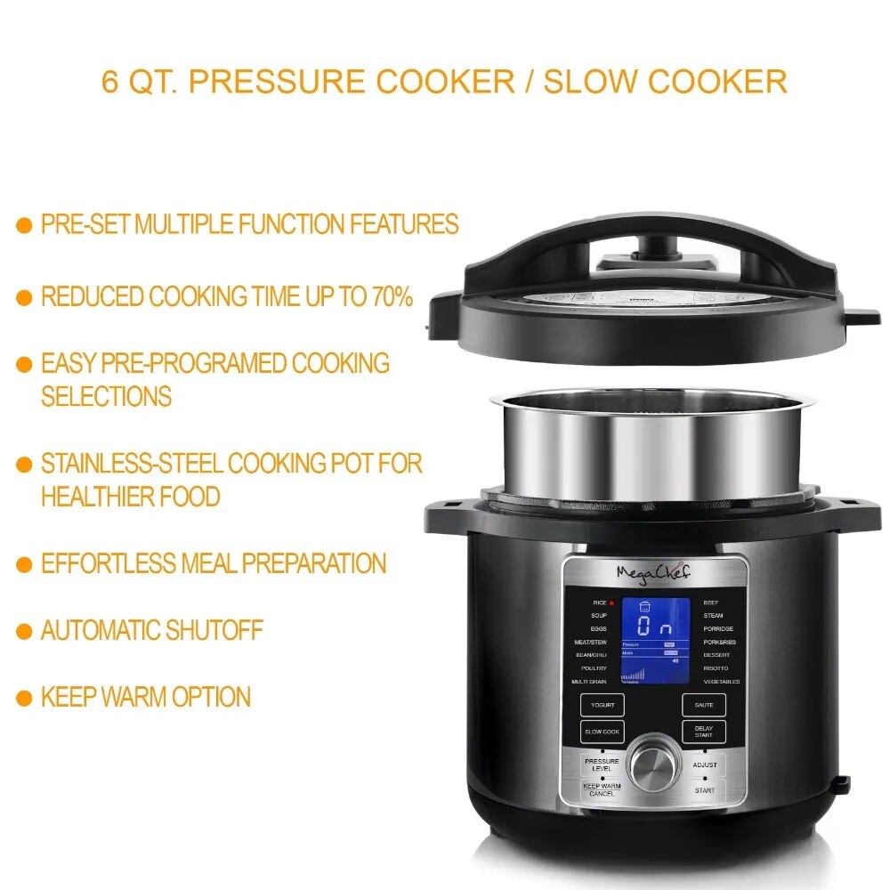 6 Quart Stainless Steel Electric Digital Pressure Cooker