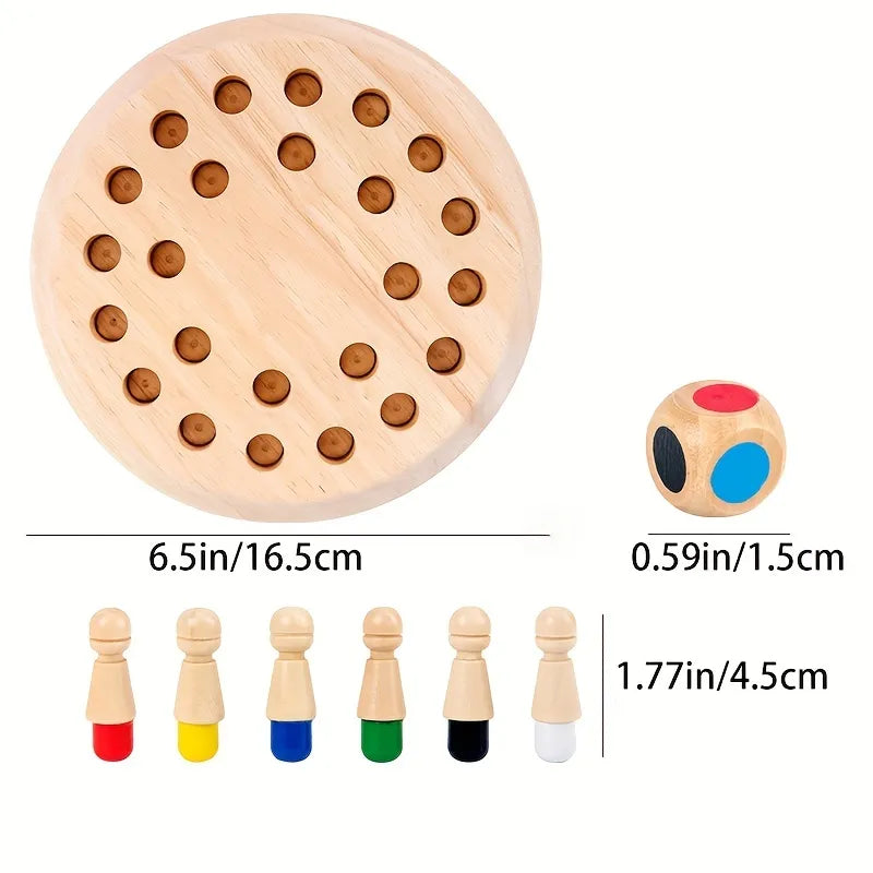 Wooden Color Memory Match Chess Toys Educational Logic Brainteaser