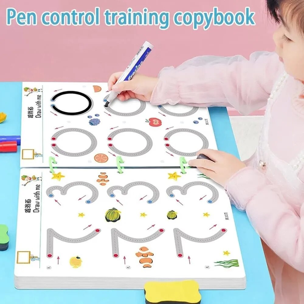 Montessori Drawing Pen Control Shape Math Color Match Game