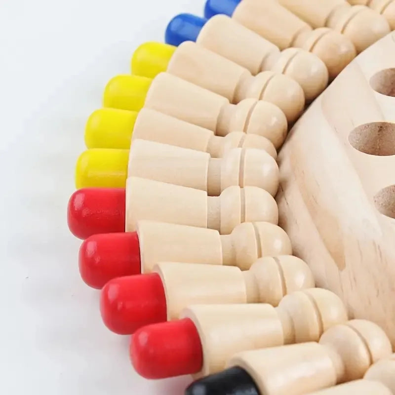 Wooden Color Memory Match Chess Toys Educational Logic Brainteaser