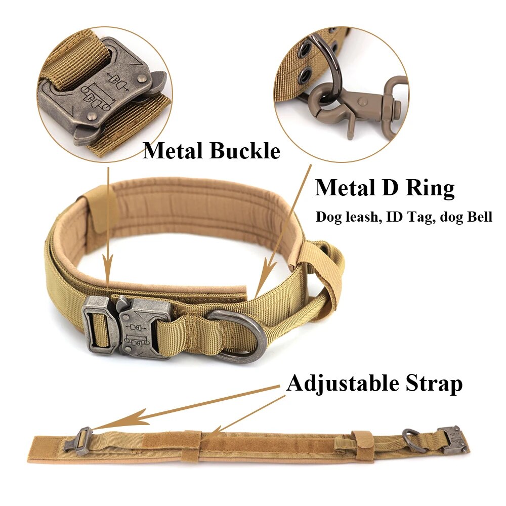 Large Dog Collar Military Dog Harness And Leash Set