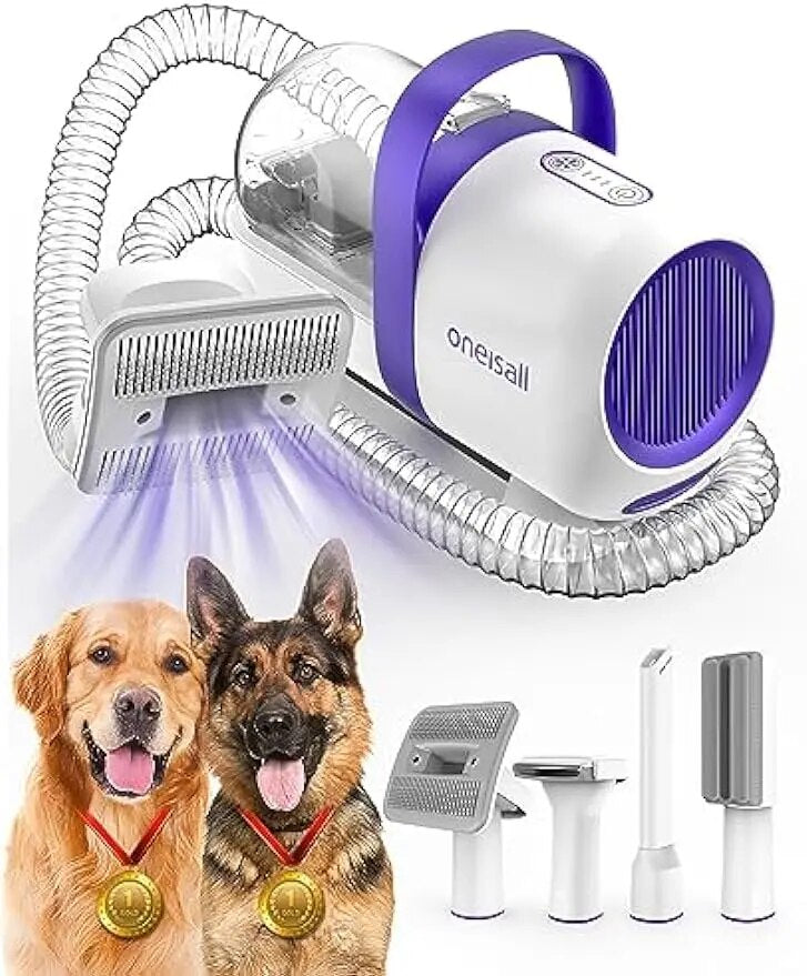 Dog Vacuum Brush for Shedding Grooming & 4 pcs Pet Grooming Vacuum Tools