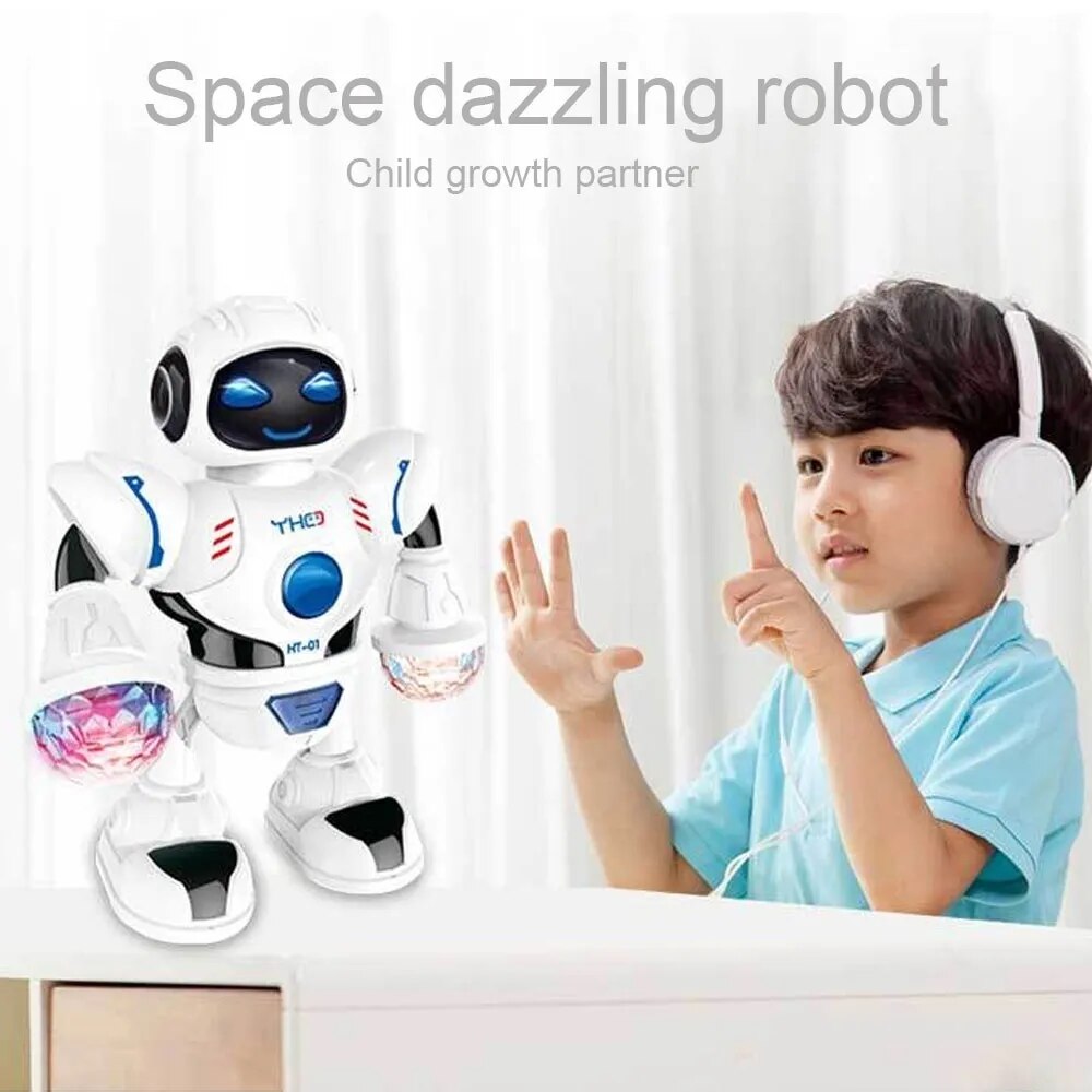 Space Dazzling Music Robot Shiny Boys Educational Toys