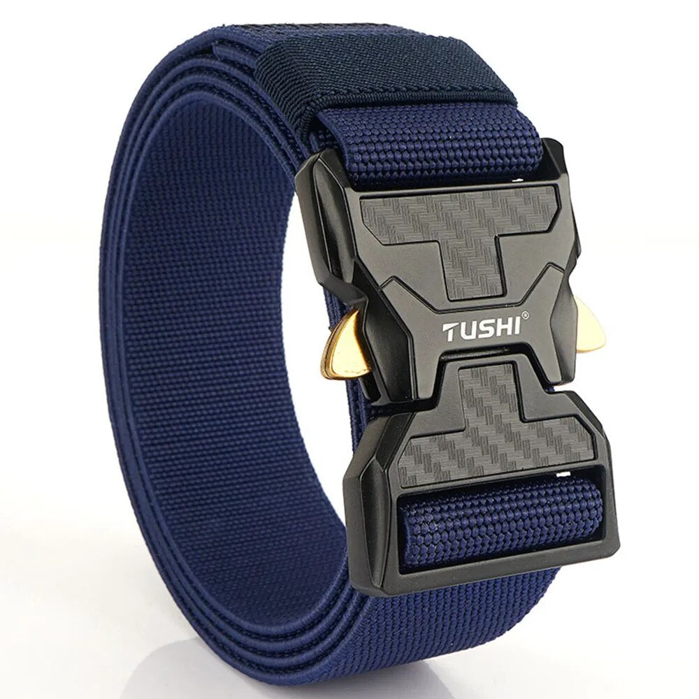 Military Army Belt Hard Alloy Rotating Buckle Sturdy Nylon for Men