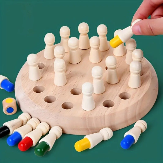 Wooden Color Memory Match Chess Toys Educational Logic Brainteaser