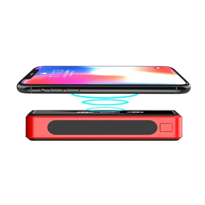 Wireless Solar Power Bank Portable 50000mAh Charger External Battery Charge with Strong 3 LED Light for Travel iPhone Xiaomi MI