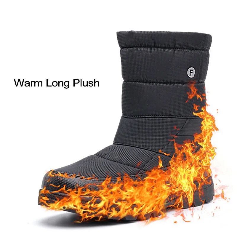 Winter Snow Boots Men Big Size Warm Plush Long Boots